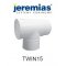 Jeremias trójnik spalinowy 87° fi 80/125 rewizyjny dwuścienny biały Kod: TWIN15080/125