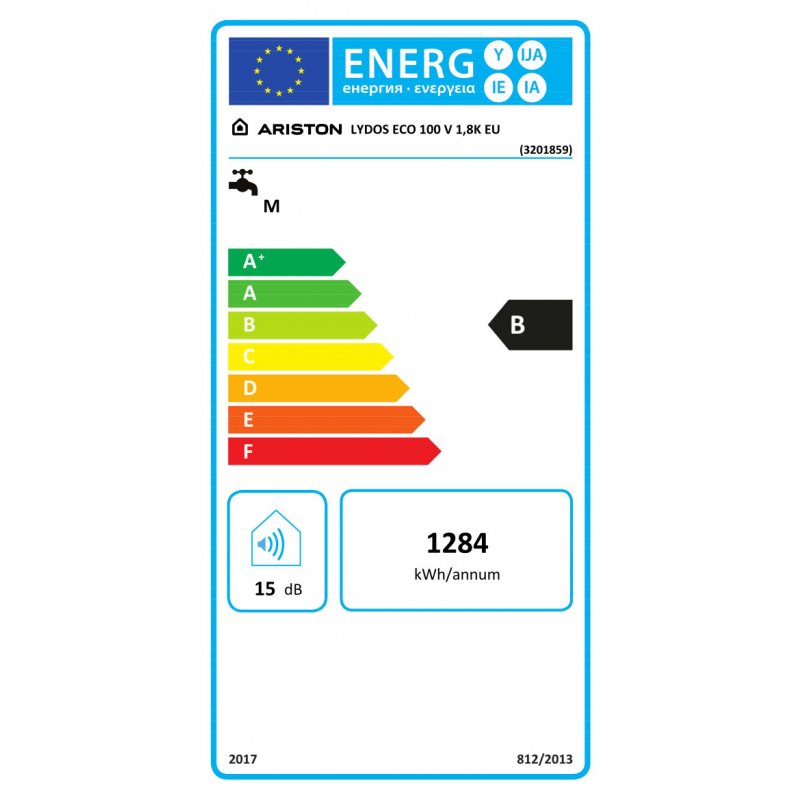 Ariston LYDOS ECO 100V Elektryczny pojemnościowy podgrzewacz wody, moc 1,8kW kod 3201889 