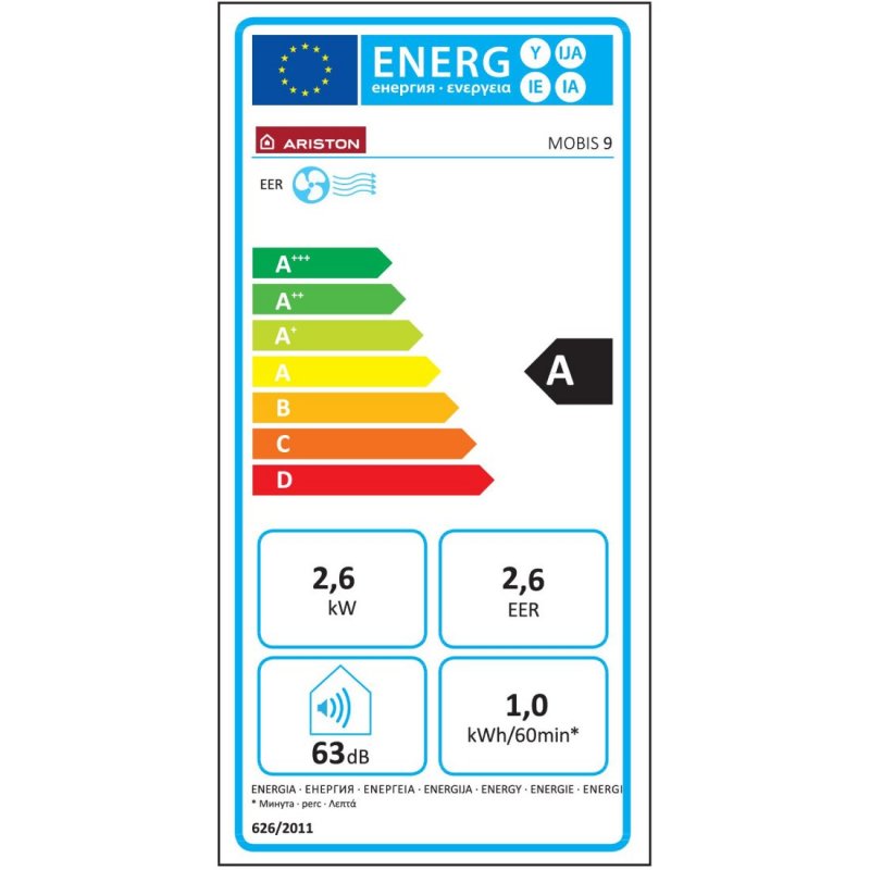 Ariston Mobis 9 przenośny klimatyzator elektryczny 2600 W kod 3381429 