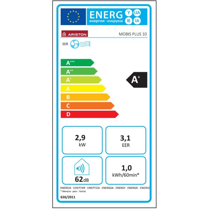 Ariston Mobis Plus 10 przenośny klimatyzator elektryczny 2900 W kod 3381428 