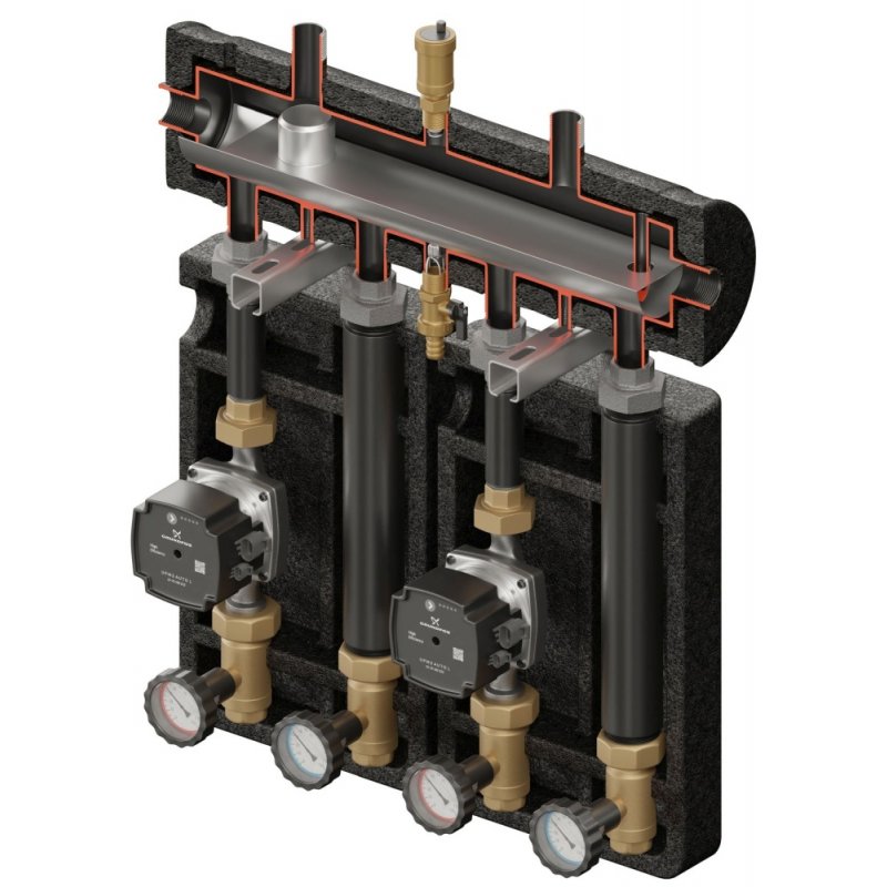 Elterm Kompania 2D+ PRO 070 (SKE 2DC+ 55kW. 2 x grupa UNI, pompy DN25 Grundfos) kod 875070