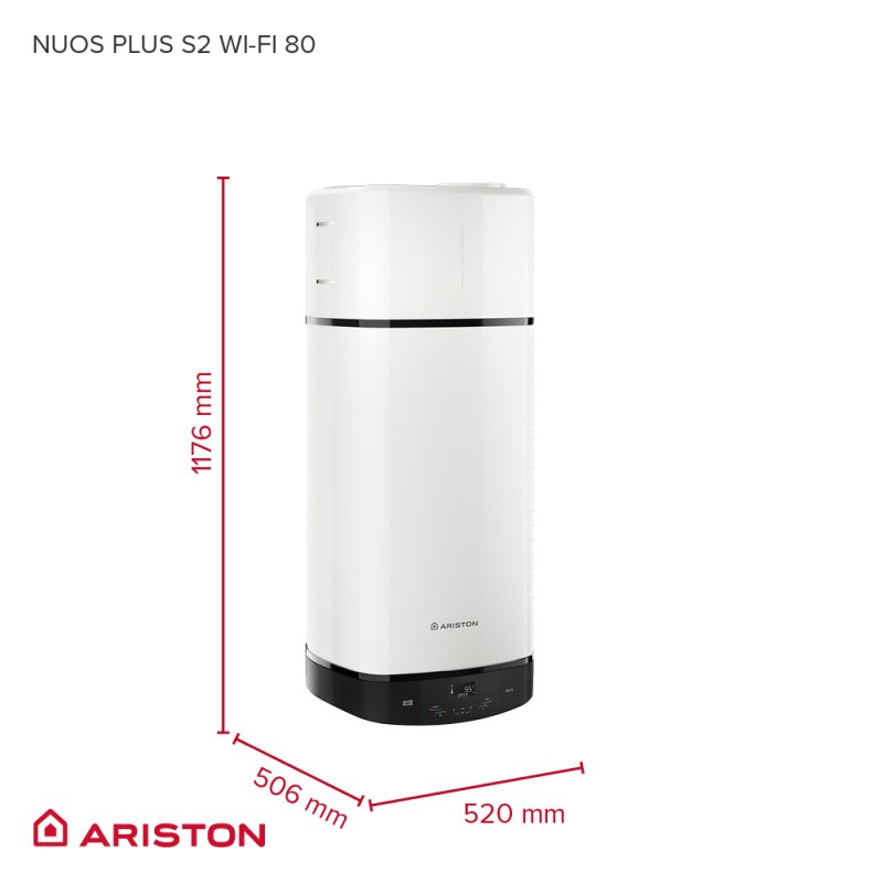 Ariston NUOS PLUS S2 WI-FI 80 WH podgrzewacz wody z pompą ciepła kod 3629145 