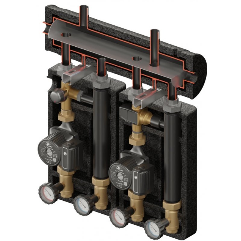 Elterm Brygada 2D+ PRO 574 Zestaw hydrauliczny (KRE 2D+, VTA372, VRG432, pompy DN25 Grundfos) kod 860574