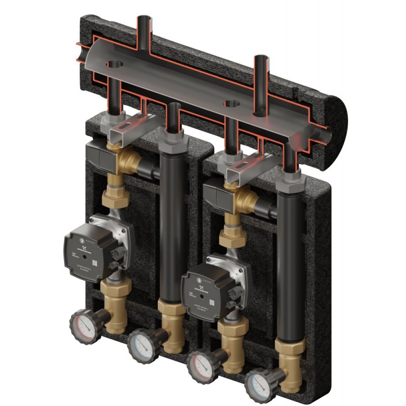 Elterm Brygada 2D+ PRO 555 Zestaw hydrauliczny (KRE 2D+, 2 x VTA372, pompy DN25 LFP) kod 860555