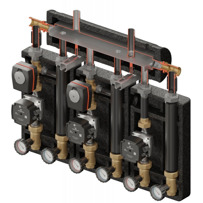 Elterm Brygada PRO 3D+ 8044 Zestaw hydrauliczny (KRE 3D, UNI, 2xVRG432, pompy DN25 LFP, siłownik ARA) kod 868044