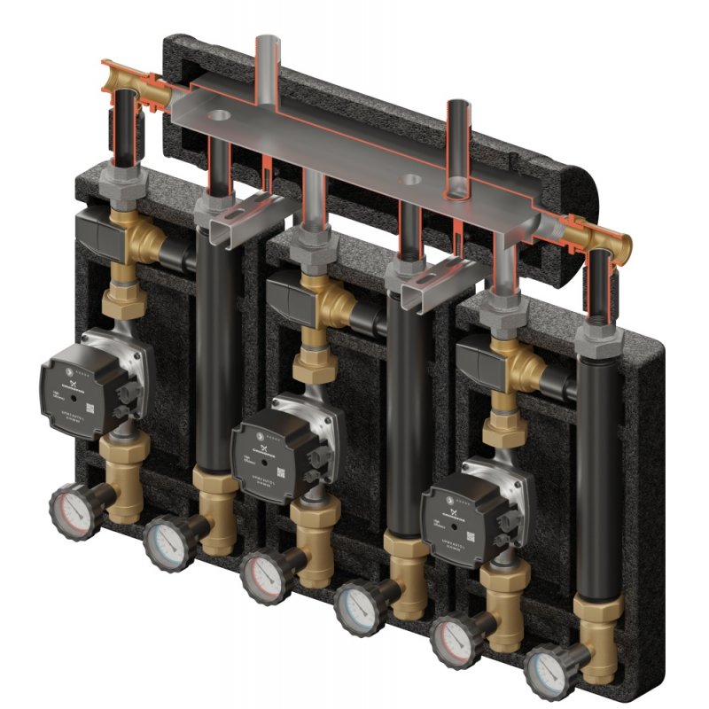Elterm Brygada PRO 3D+ 8555 Zestaw hydrauliczny (KRE 3D, 3 x VTA372, pompy DN25 LFP) kod 868555