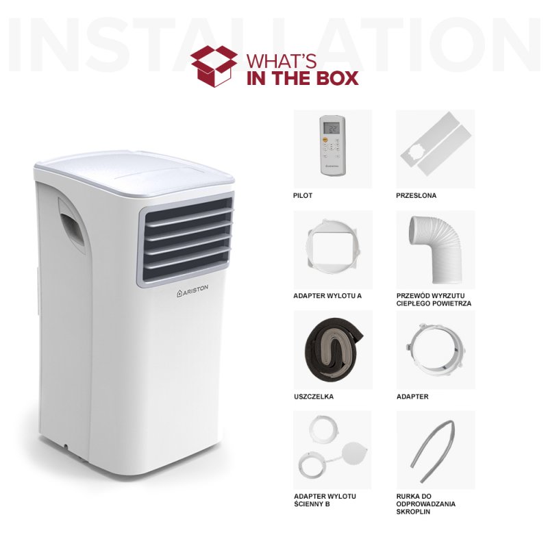 Ariston Mobis 9 przenośny klimatyzator elektryczny 2600 W kod 3381429 