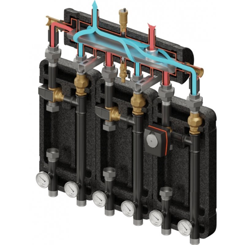 Elterm Kompania 3D+ 7554 Zestaw hydrauliczny (SKE 2DC+ 55kW, 2x VTA372, VRG432, siłownik ARA) kod 857554