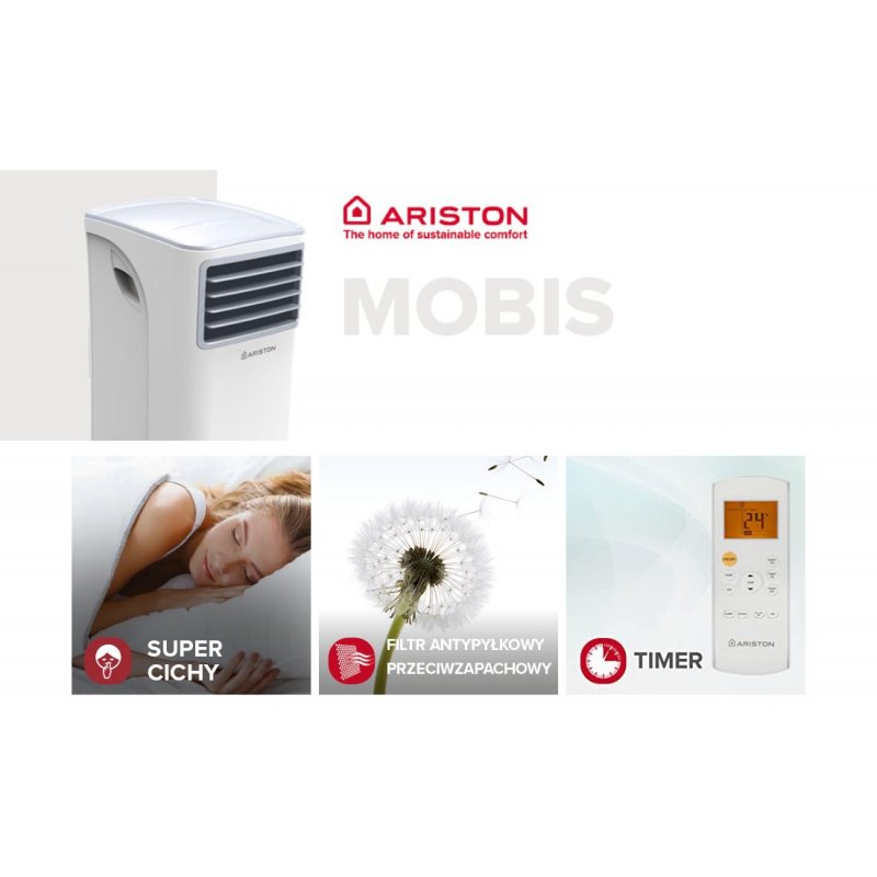 Ariston Mobis 9 przenośny klimatyzator elektryczny 2600 W kod 3381429 