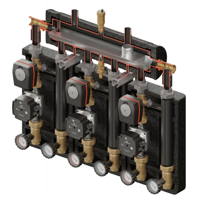 Elterm Kompania PRO 3D+ 9444 (SKE 2DC+ 55kW, 3 x VRG432, pompy DN25 Grundfos, siłownik ARA) kod 879444