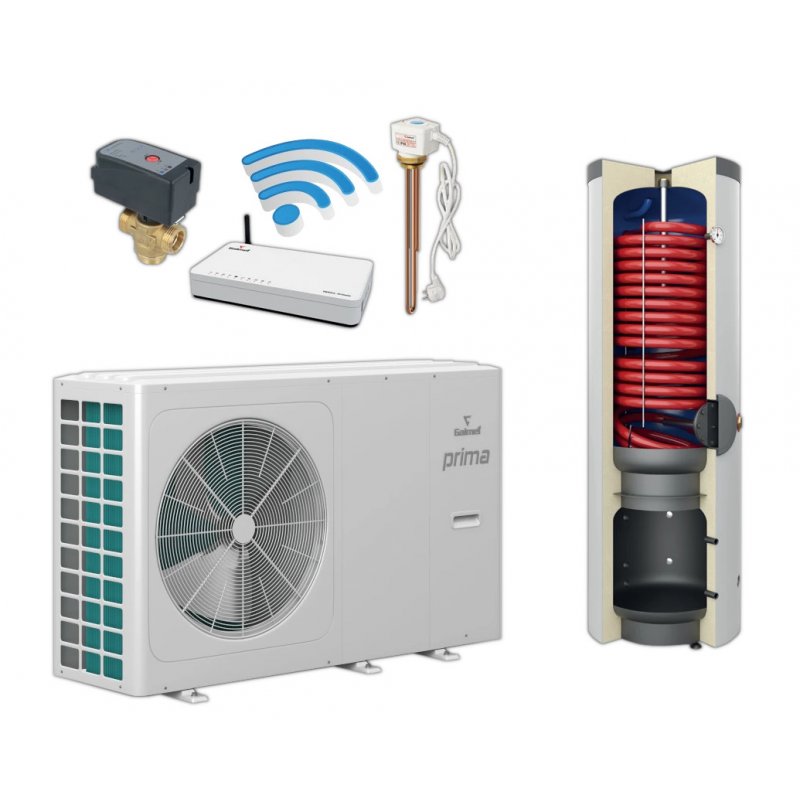 Galmet Zestaw pompa ciepła Prima 3F 12 GT monoblok + wymiennik SG(K) 250/110 + centrala Sinum + dodatki Kod SG-000057S