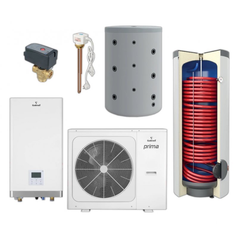 Galmet Zestaw pompa ciepła Prima S 16 GT split + wymiennik SGW(S) 300 + bufor SG(B) 200 + dodatki Kod SG-000084