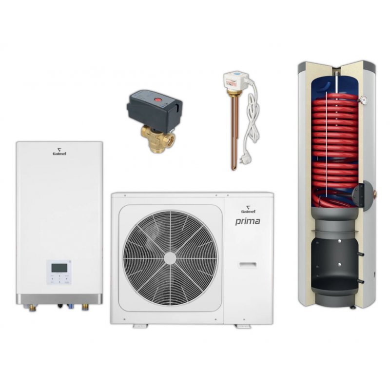 Galmet Zestaw pompa ciepła Prima S3F 12GT split + SG(K) 250/110 + dodatki Kod SG-000071