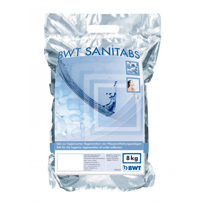 BWT Sanitabs Sól regeneracyjna do uzdatniaczy wody (8 kg) Kod 240015124