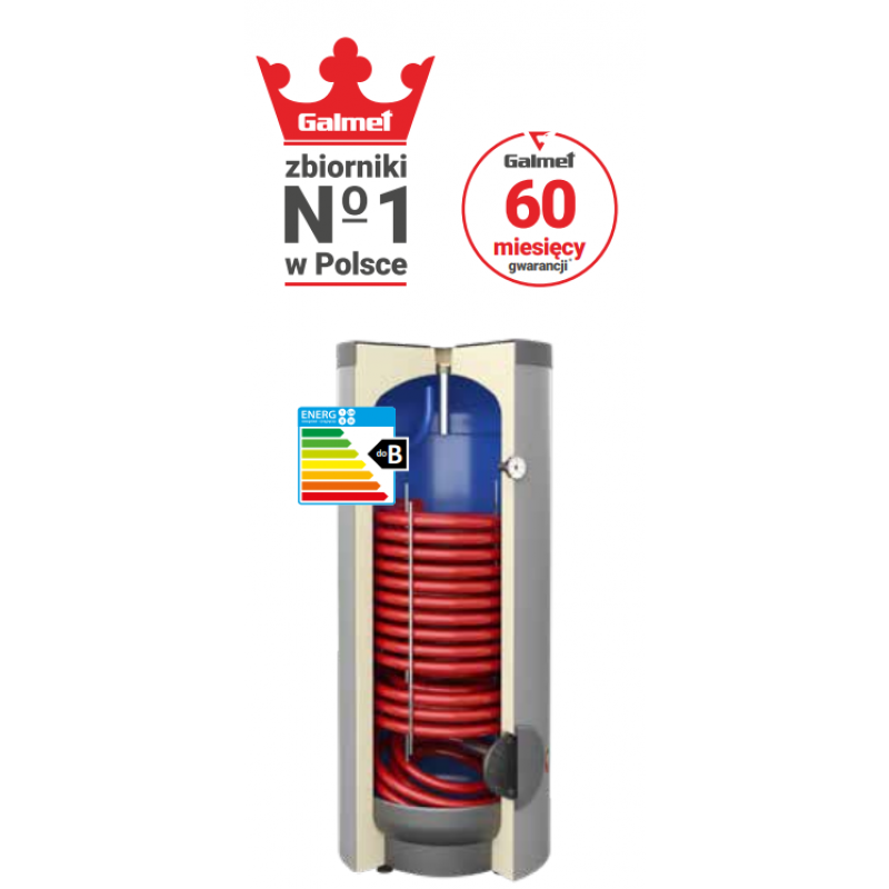 Galmet Maxi 800l SGW(S) Wymiennik z powiększoną wężownicą o powierzchni 9m2 do pomp ciepła, izolacja rozbieralna, podwójna anoda tytanowa kod 26-804808N 