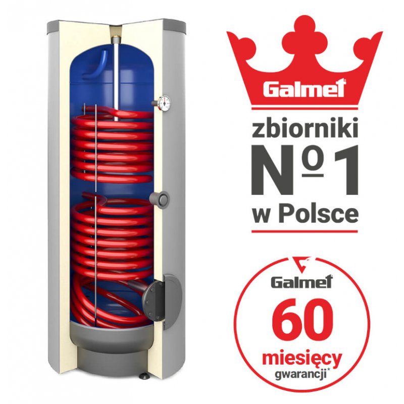Galmet Wymiennik biwalentny 200l SGW(S)B z dwiema wężownicami spiralnymi skay kod 26-209000 