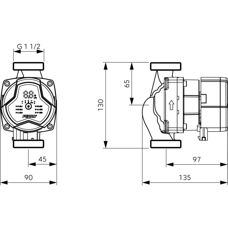 Ferro GPA III 25-4-130 Weberman Pompa cyrkulacyjna, obiegowa kod 254130GPA3 