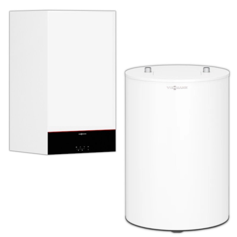 Viessmann VITODENS 100-W 19 kW Pakiet Kocioł + zasobnik Vitocell 100-W Typ CUGA o pojemności 100l kod Z031458