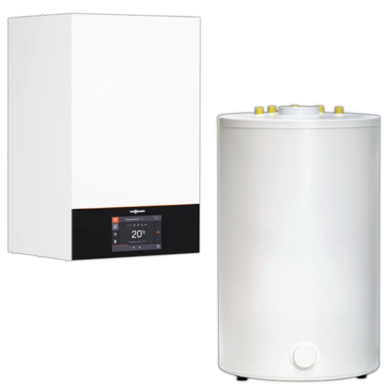 Viessmann VITODENS 200-W 32kW kocioł z regulatorem E3 +zasobnik Vitocell 200-V ze stali nierdzewnej 140l kod Z030857