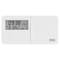 TECH T-9.1 Regulator pokojowy dwustanowy bateryjny przewodowy biały Kod WG.11.0795