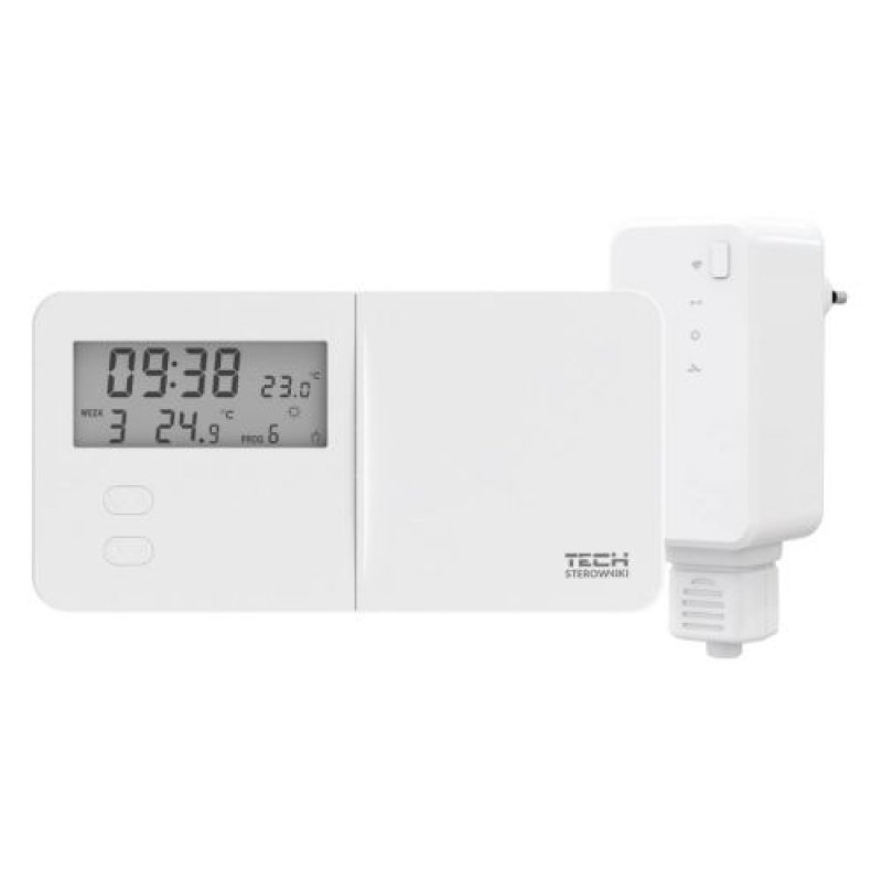 TECH T-9.2 Regulator pokojowy dwustanowy bateryjny bezprzewodowy biały Kod WG.11.0796