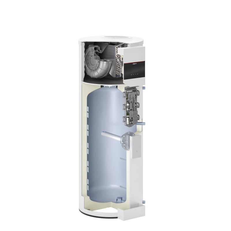 Viessmann Vitocal 060-A T0E-R290 Pompa ciepła do c.w.u. ze zbiornikiem o poj. 178 litrów i grzałką, praca na powietrzu zewnętrznym Kod Z028427 