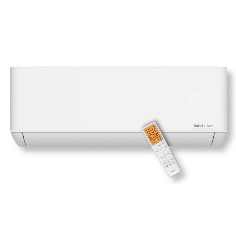 UNICAL FLOWY 9H Klimatyzator ścienny z pompą ciepła i Wi-Fi, o mocy 2,6 kW (jednostka zewnętrzna + wewnętrzna) kod FLWY 9H 