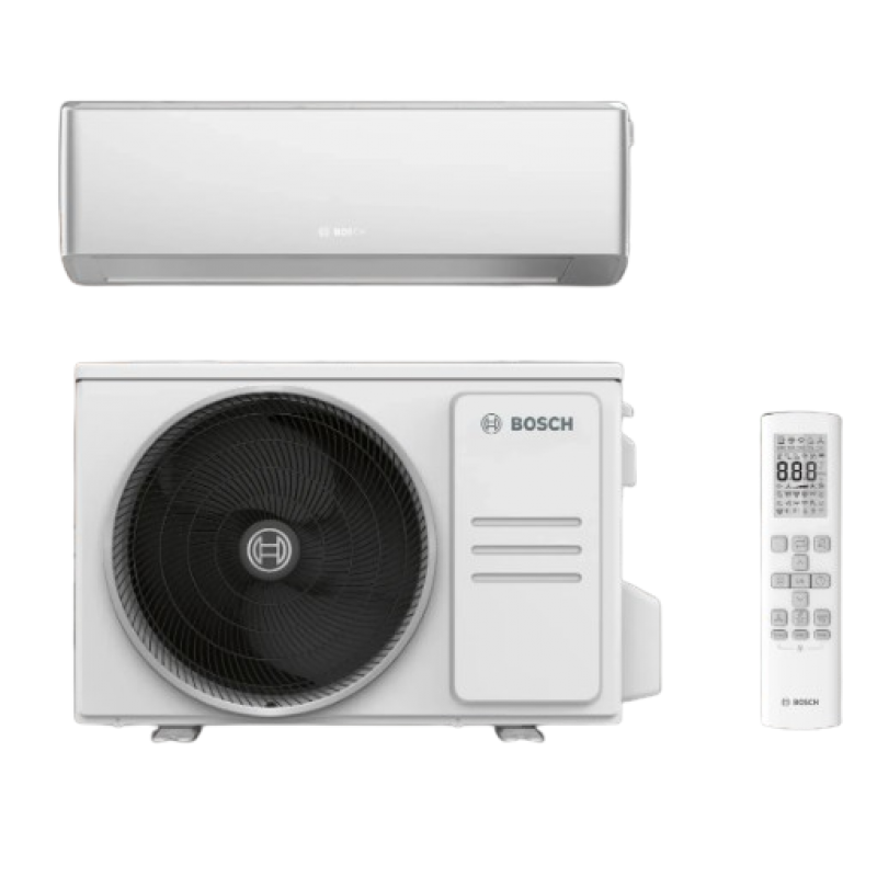 Junkers-Bosch CL7000i-Set 20 ES Zestaw klimatyzator ścienny o mocy 2,0 kW jednostka wewnętrzna srebrna + jednostka zewnętrzna, Seria CLIMATE 7000i Kod 7733703050+7733702573