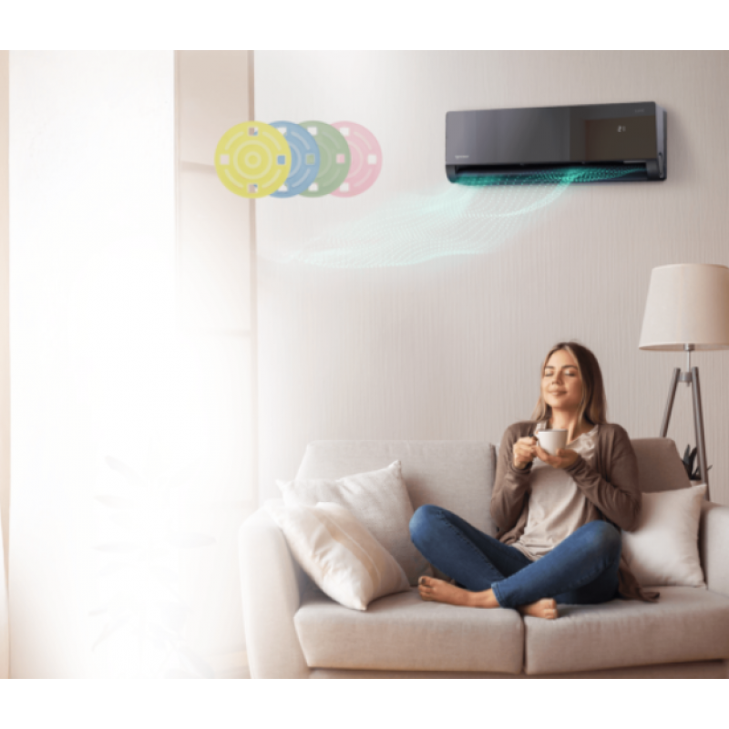 Rotenso Luve Black LB35Xi Klimatyzator pokojowy (jednostka wewnętrzna) o mocy 3,6kW, Smart WiFi, kolor czarny Kod LB35Xi 