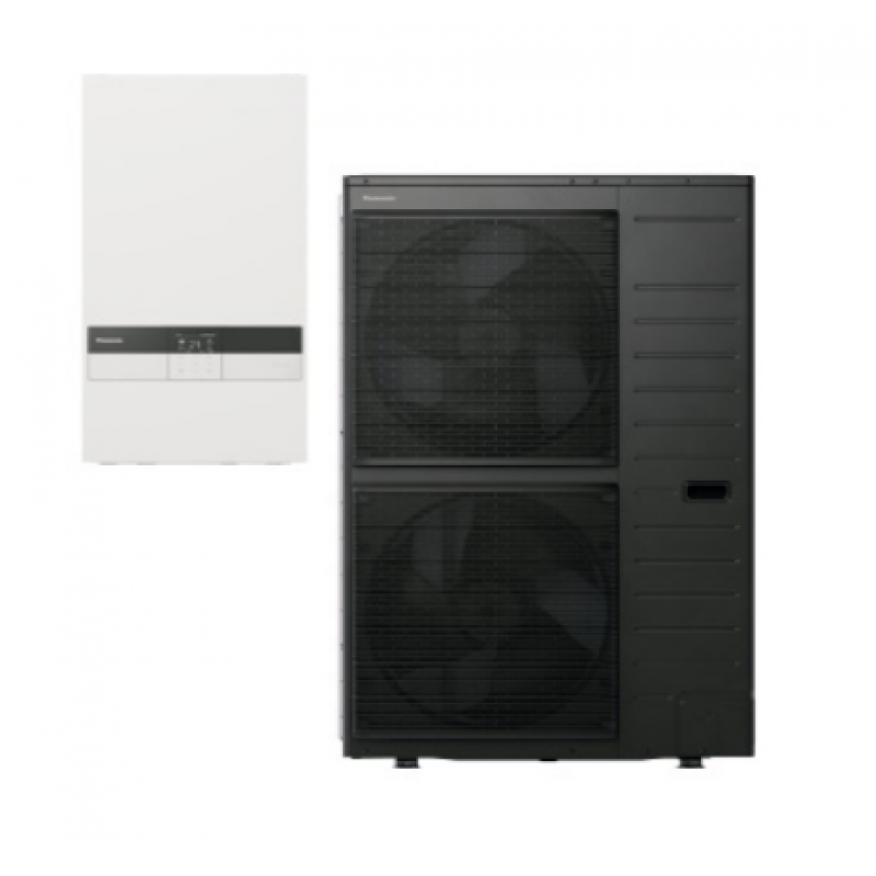 Panasonic Aquarea High Performance Bi-bloc 3-faza Pompa ciepła typu woda - powietrze o mocy 12kW oraz z grzałką o mocy 9kW Kod KIT-WC12K9E8