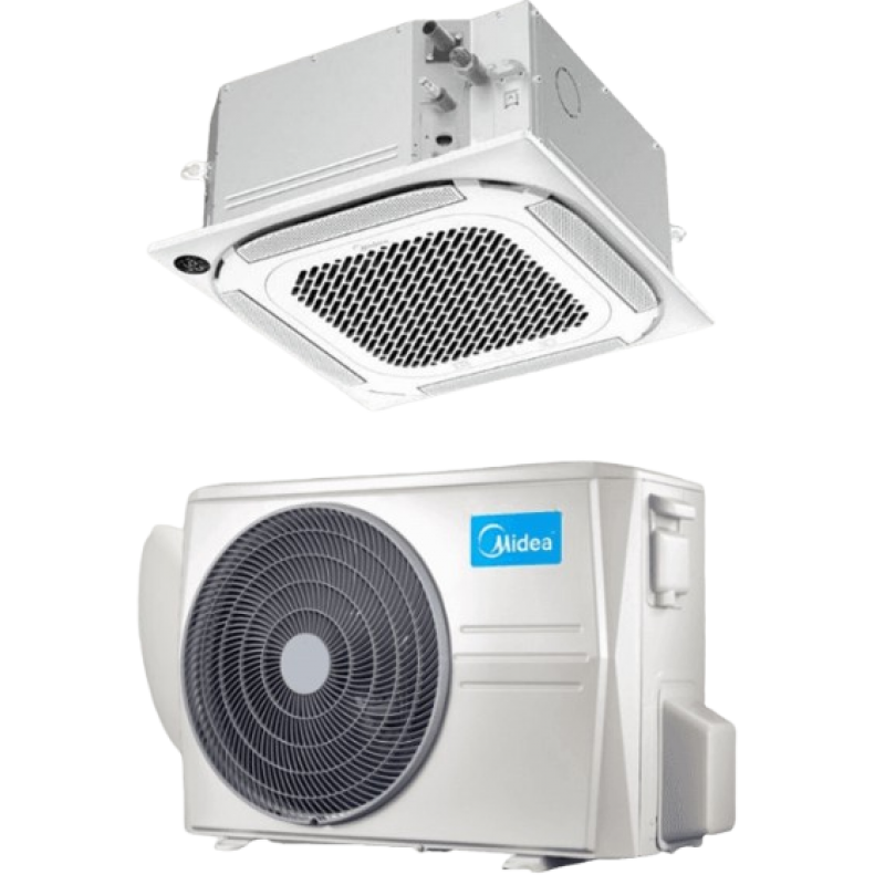 Midea Compact Breezeless Kaseta kompaktowa Zestaw jednostka wewnętrzna + jednostka zewnętrzna o mocy 3,5kW Kod KMCA4-12N8-A1