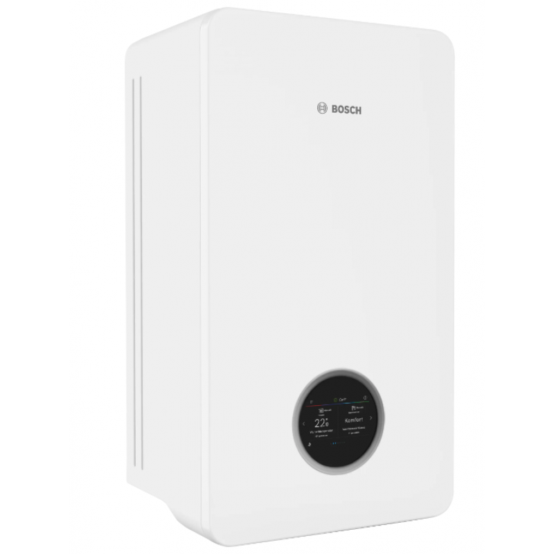Bosch Compress CS6800iAW 12 ORE-T Pompa ciepła typu monoblok powietrze-woda o mocy 11,5 kW z grzałką i modułem wewnętrznym ( biały front z szkła akrylowego) Kod 7738602792 