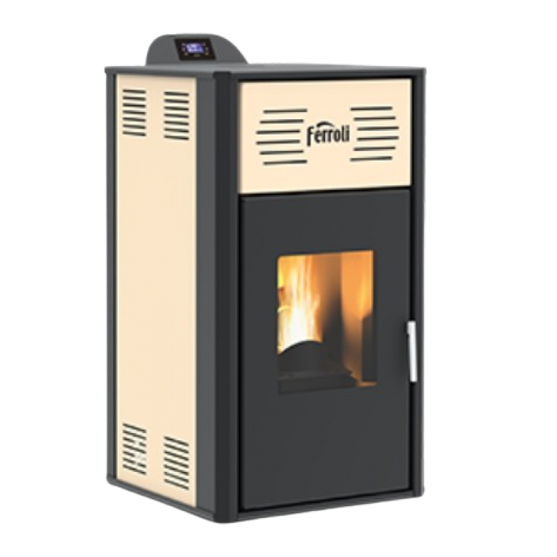 Ferroli BRETA PELET PRO PLUS 8 Termokominek opalany peletem z płaszczem wodnym o mocy 5,0-8,3 kW Kod LSGMPP08