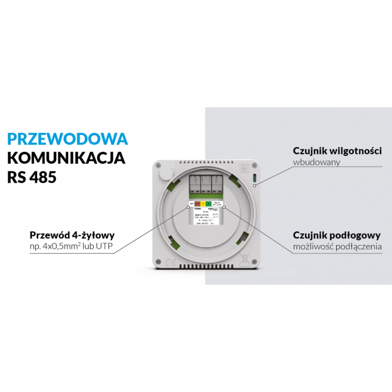 Tech R-12b Przewodowy regulator pokojowy (montaż natynkowy) do listwy L-X, czarny Kod WG.11.0715 