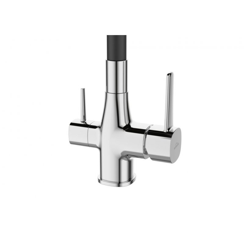 Invena Bateria Glamour zlewozmywakowa z filtrem chrom/czarny kod BZ-02-F08-V 