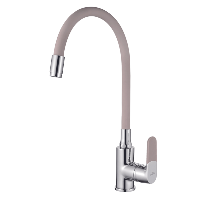 Invena Joga Bateria zlewozmywakowa z elastyczną wylewką Beż kod BZ-32-L03-C