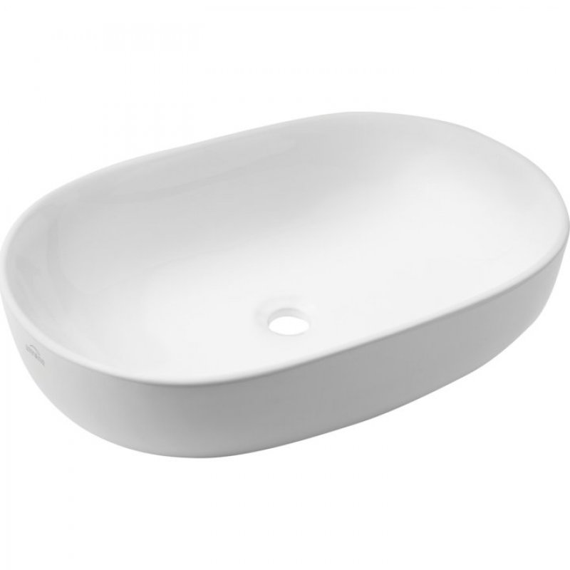 Invena Umywalka nablatowa Korfu 60 cm owalna biała Kod CE-34-001-C