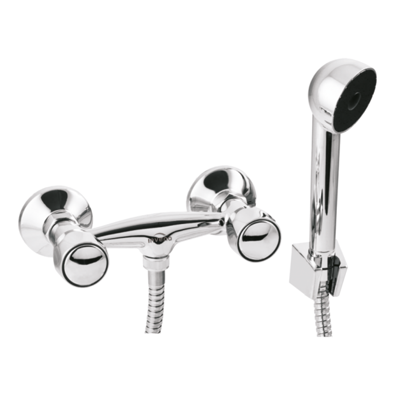 Invena Bateria natryskowa Modena z zestawem natryskowym chrom  kod BN-11-F0S-L