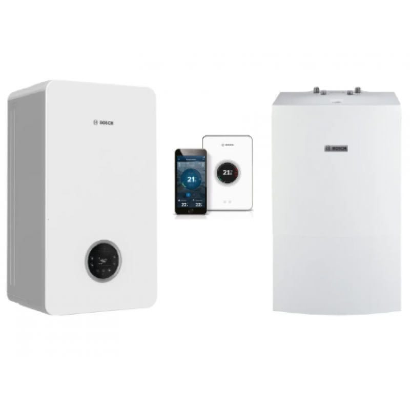 Bosch CONDENS GC2300iW 20P Kocioł gazowy + zasobnik Stora WD120B + regulator EasyControl CT200 kod 8734100901