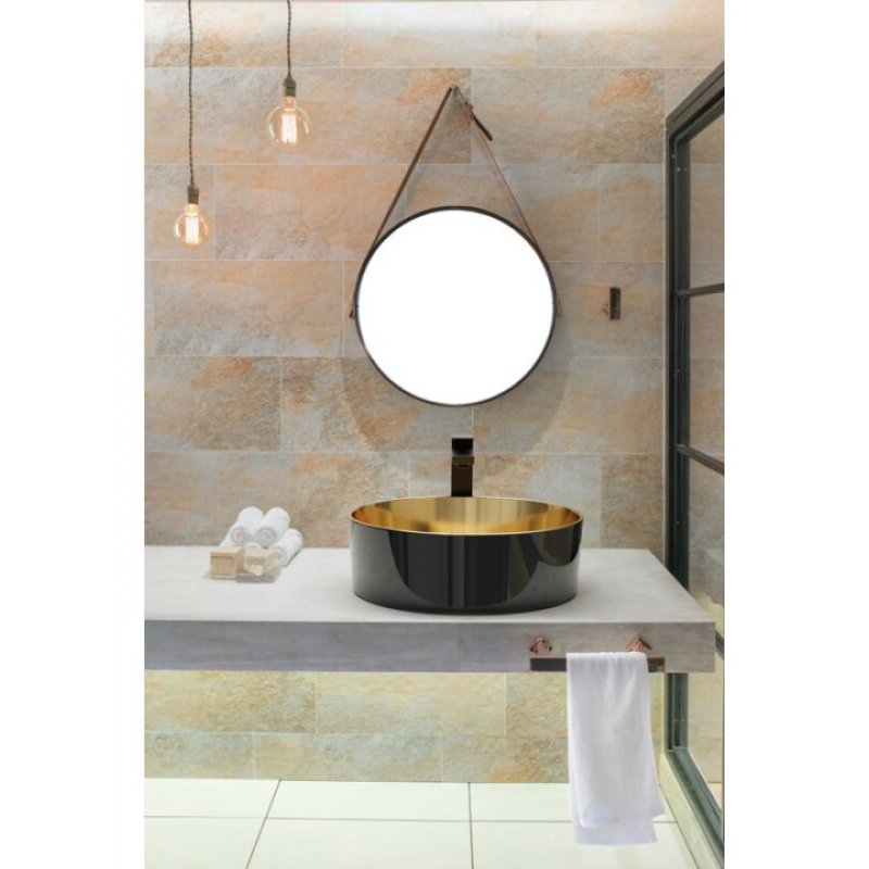Invena Wysoka bateria umywalkowa Paros czarna kod BU-09-W04-A 