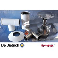 Spiroflex zestaw kominowy biały De Dietrich 60/100 w szacht kominowy do kotłów kondensacyjnych SX-TD60/100PAKSZDD-B-PAKIET