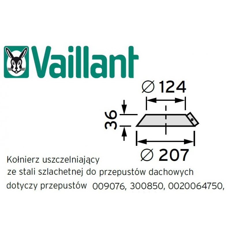Vaillant kołnierz uszczelniający kod 0020042760