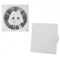 AIRROXY dRim Wentylator domowy ścienno-sufitowy fi 125 łożysko kulkowe wyłącznik czasowy ze panelem plexi biały mat Kod 0257