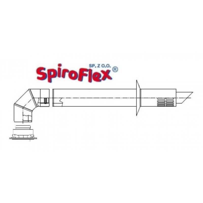 Spiroflex Wyrzut boczny 80/125 z adapterem do kotłów Junkers Midi/Bosch Cerapur Biały Kod SX-TD80/125PAKWBR