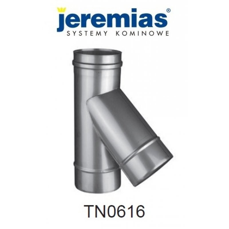 Jeremias trójnik spalinowy 45° fi 150 stal nierdzewna, trójnik kominowy, TN0616
