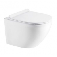 Lavita Lio Slim Miska wisząca WC owalna w kolorze białym z deską białą z Duroplastu Kod 5908211414614