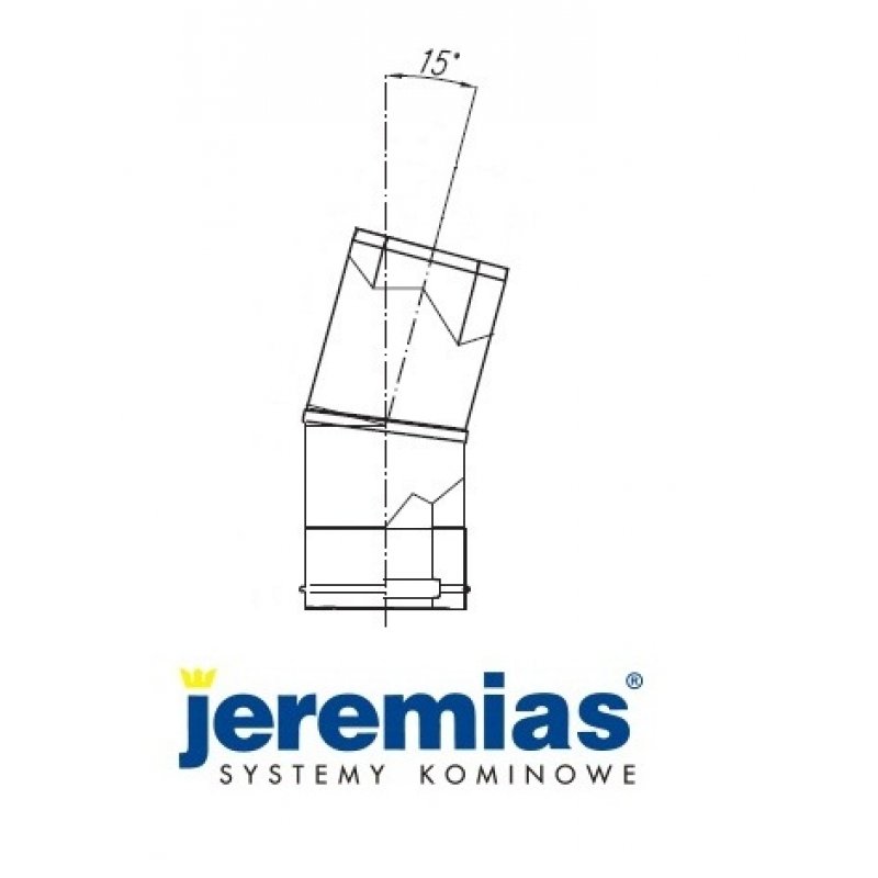 Jeremias kolano spalinowe 15° fi 60/100, dwuścienne białe, kolano kominowe TWIN17