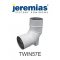 Jeremias kolano spalinowe 87° fi 60/100, z podporą białe ekonomic, TWIN57E