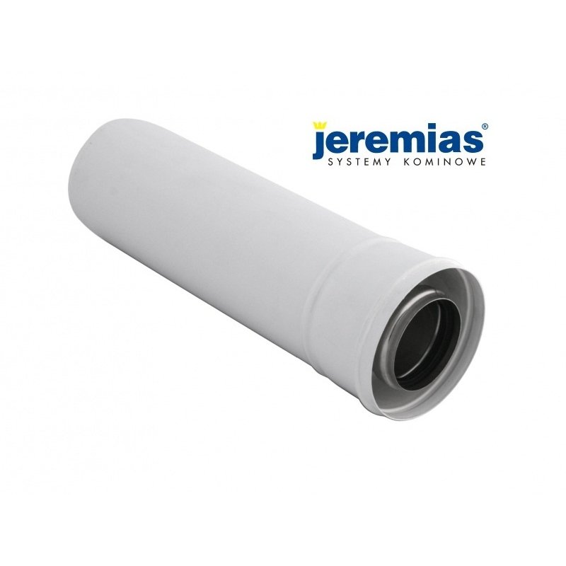 Jeremias rura spalinowa fi 60/100 1000 mm, dwuścienna biała, TWIN02