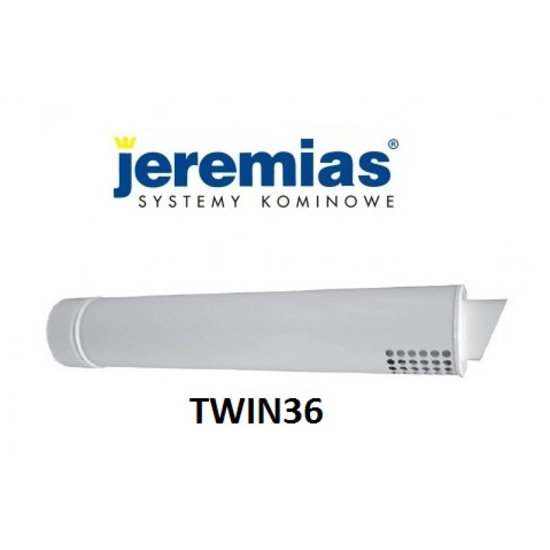 Jeremias rura 750 mm 80/125 z zakończeniem poziomym TWIN36